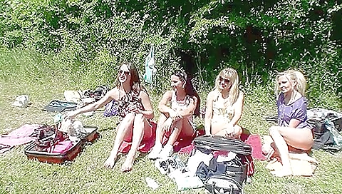 Sexy young blonde pleasurela cool with her boyfriend