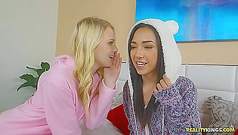 Blonde chick fucks her boyfriend in the bathroom